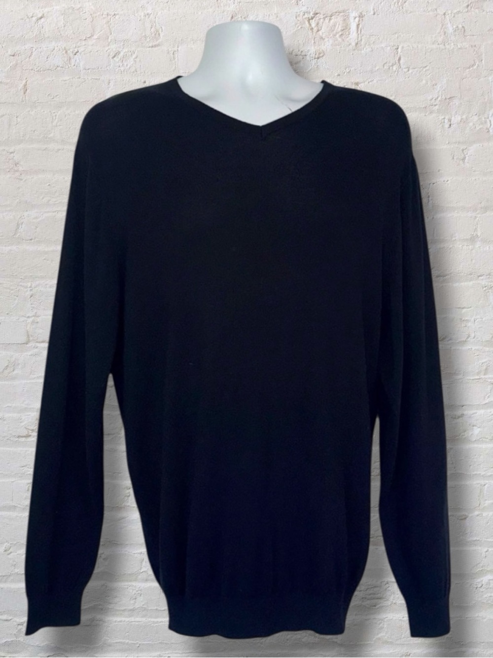 ZARA Man Black V-Neck Sweater | Size Large | Lightweight Knit